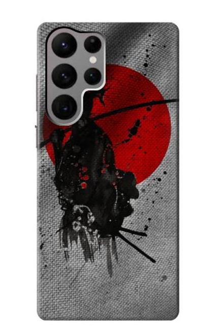 W3517 Japan Flag Samurai Hard Case and Leather Flip Case For Samsung Galaxy S23 Ultra