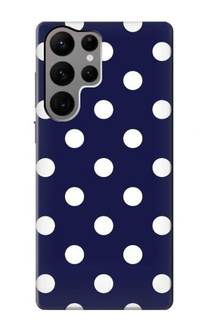 W3533 Blue Polka Dot Hard Case and Leather Flip Case For Samsung Galaxy S23 Ultra