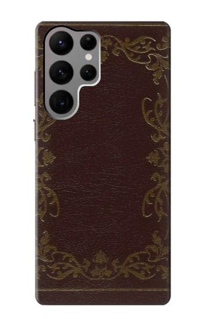 W3553 Vintage Book Cover Hard Case and Leather Flip Case For Samsung Galaxy S23 Ultra