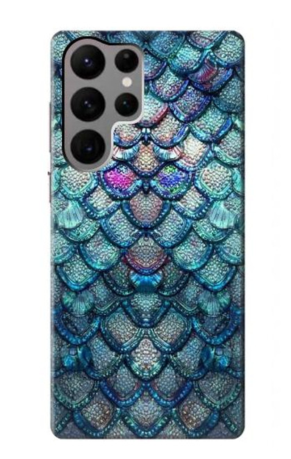 W3809 Mermaid Fish Scale Hard Case and Leather Flip Case For Samsung Galaxy S23 Ultra