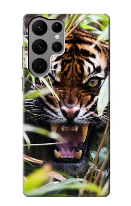 W3838 Barking Bengal Tiger Hard Case and Leather Flip Case For Samsung Galaxy S23 Ultra
