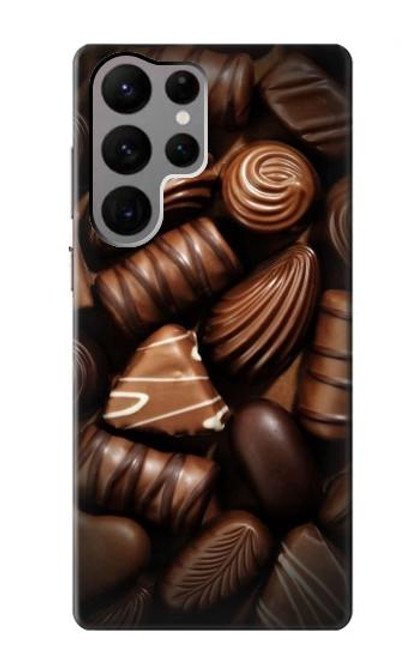 W3840 Dark Chocolate Milk Chocolate Lovers Hard Case and Leather Flip Case For Samsung Galaxy S23 Ultra