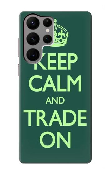 W3862 Keep Calm and Trade On Hard Case and Leather Flip Case For Samsung Galaxy S23 Ultra