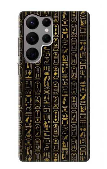 W3869 Ancient Egyptian Hieroglyphic Hard Case and Leather Flip Case For Samsung Galaxy S23 Ultra