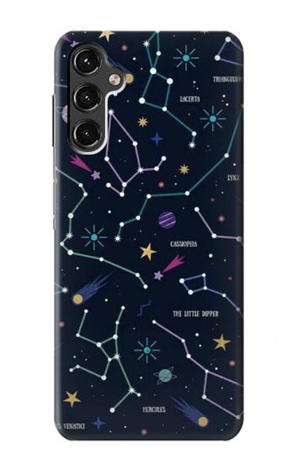 W3220 Star Map Zodiac Constellations Hard Case and Leather Flip Case For Samsung Galaxy A14 5G