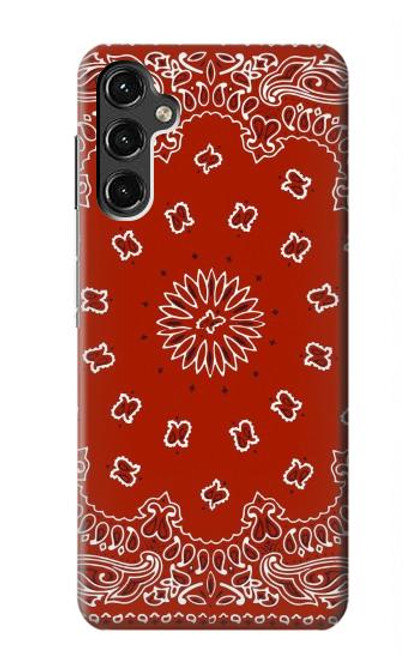 W3355 Bandana Red Pattern Hard Case and Leather Flip Case For Samsung Galaxy A14 5G