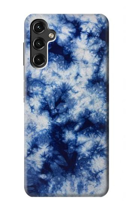 W3439 Fabric Indigo Tie Dye Hard Case and Leather Flip Case For Samsung Galaxy A14 5G