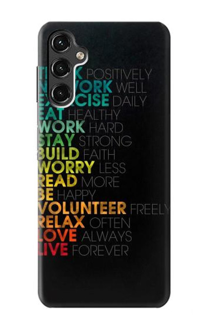 W3523 Think Positive Words Quotes Hard Case and Leather Flip Case For Samsung Galaxy A14 5G