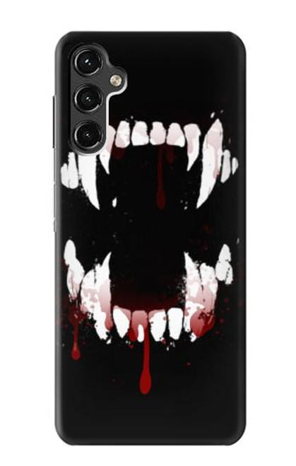 W3527 Vampire Teeth Bloodstain Hard Case and Leather Flip Case For Samsung Galaxy A14 5G