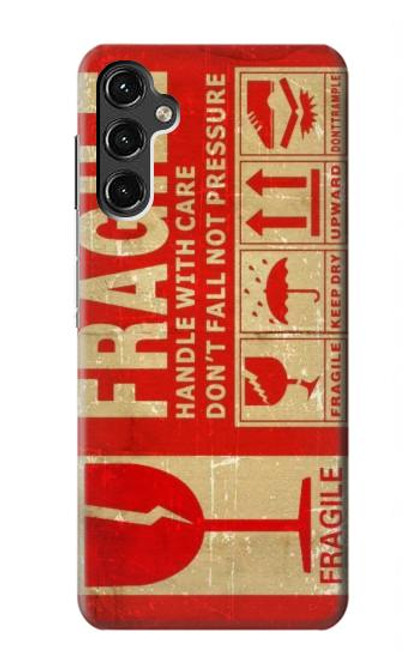 W3552 Vintage Fragile Label Art Hard Case and Leather Flip Case For Samsung Galaxy A14 5G