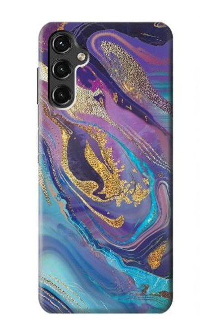 W3676 Colorful Abstract Marble Stone Hard Case and Leather Flip Case For Samsung Galaxy A14 5G