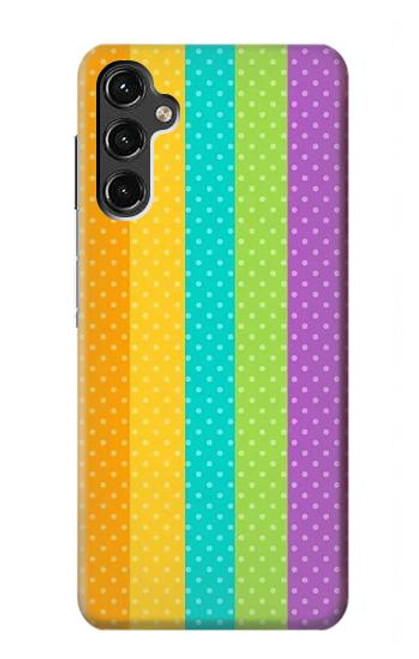 W3678 Colorful Rainbow Vertical Hard Case and Leather Flip Case For Samsung Galaxy A14 5G