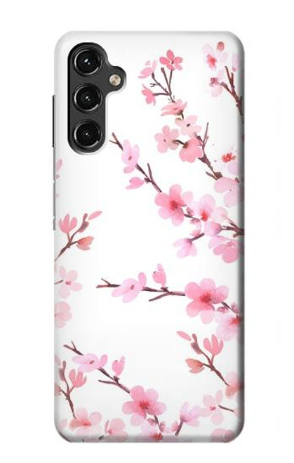 W3707 Pink Cherry Blossom Spring Flower Hard Case and Leather Flip Case For Samsung Galaxy A14 5G