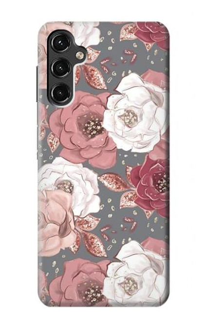 W3716 Rose Floral Pattern Hard Case and Leather Flip Case For Samsung Galaxy A14 5G