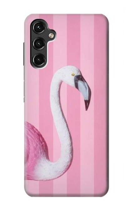 W3805 Flamingo Pink Pastel Hard Case and Leather Flip Case For Samsung Galaxy A14 5G