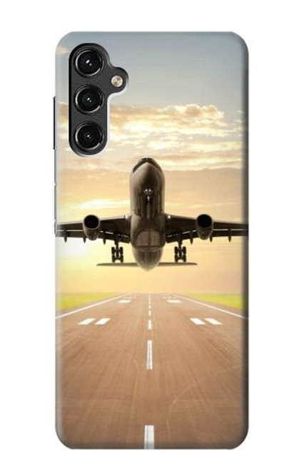 W3837 Airplane Take off Sunrise Hard Case and Leather Flip Case For Samsung Galaxy A14 5G