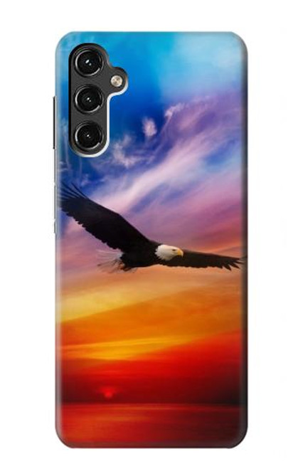 W3841 Bald Eagle Flying Colorful Sky Hard Case and Leather Flip Case For Samsung Galaxy A14 5G