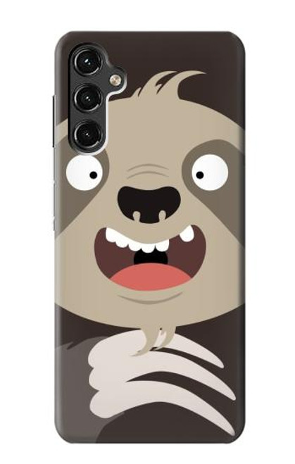 W3855 Sloth Face Cartoon Hard Case and Leather Flip Case For Samsung Galaxy A14 5G