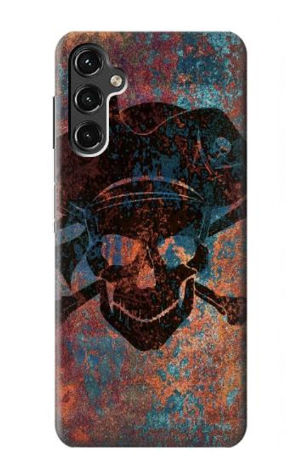 W3895 Pirate Skull Metal Hard Case and Leather Flip Case For Samsung Galaxy A14 5G