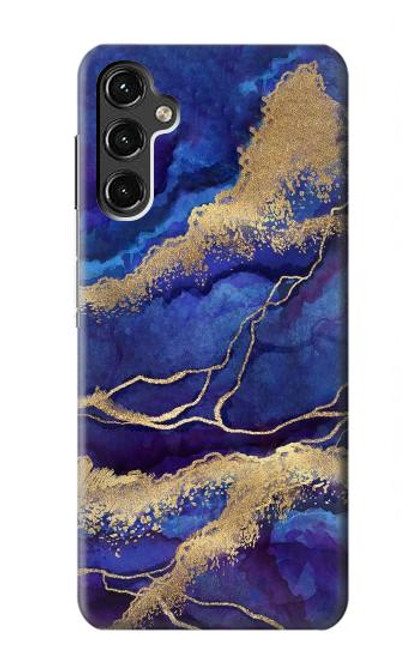 W3906 Navy Blue Purple Marble Hard Case and Leather Flip Case For Samsung Galaxy A14 5G