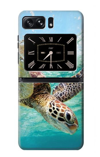 W1377 Ocean Sea Turtle Hard Case and Leather Flip Case For Motorola Moto Razr 2022