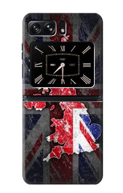 W2936 UK British Flag Map Hard Case and Leather Flip Case For Motorola Moto Razr 2022