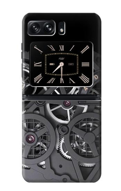 W3176 Inside Watch Black Hard Case and Leather Flip Case For Motorola Moto Razr 2022