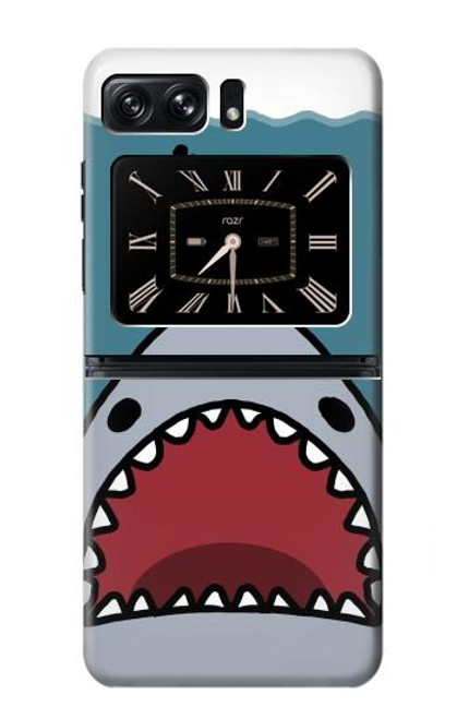 W3825 Cartoon Shark Sea Diving Hard Case and Leather Flip Case For Motorola Moto Razr 2022