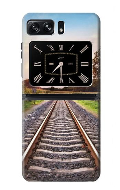 W3866 Railway Straight Train Track Hard Case and Leather Flip Case For Motorola Moto Razr 2022