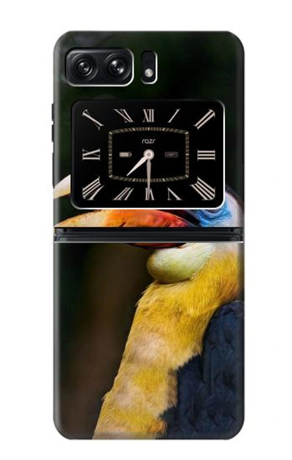 W3876 Colorful Hornbill Hard Case and Leather Flip Case For Motorola Moto Razr 2022