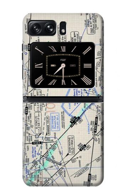 W3882 Flying Enroute Chart Hard Case and Leather Flip Case For Motorola Moto Razr 2022