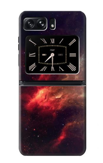 W3897 Red Nebula Space Hard Case and Leather Flip Case For Motorola Moto Razr 2022