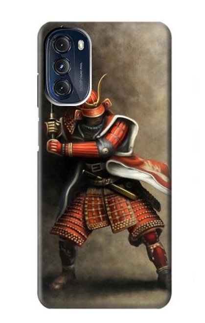 W0796 Japan Red Samurai Hard Case and Leather Flip Case For Motorola Moto G 5G (2023)
