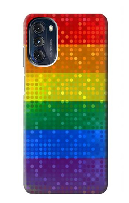 W2683 Rainbow LGBT Pride Flag Hard Case and Leather Flip Case For Motorola Moto G 5G (2023)