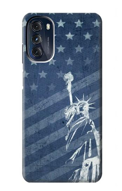 W3450 US Flag Liberty Statue Hard Case and Leather Flip Case For Motorola Moto G 5G (2023)