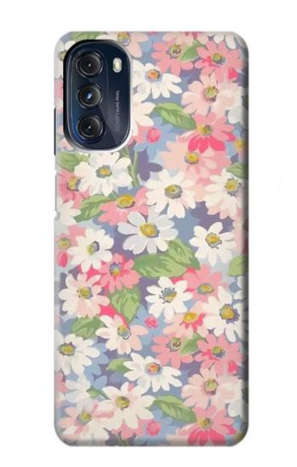 W3688 Floral Flower Art Pattern Hard Case and Leather Flip Case For Motorola Moto G 5G (2023)