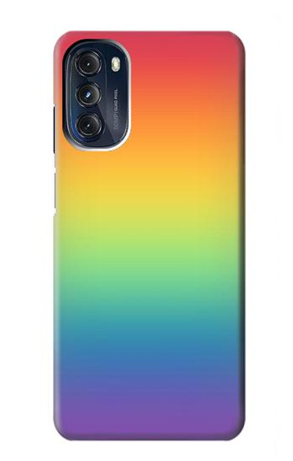 W3698 LGBT Gradient Pride Flag Hard Case and Leather Flip Case For Motorola Moto G 5G (2023)