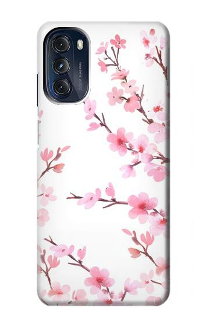 W3707 Pink Cherry Blossom Spring Flower Hard Case and Leather Flip Case For Motorola Moto G 5G (2023)