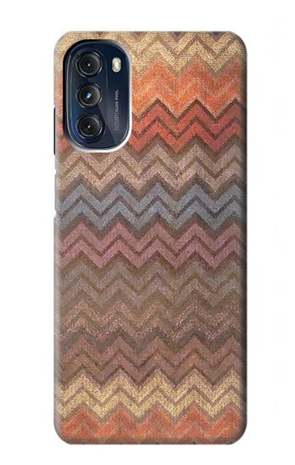 W3752 Zigzag Fabric Pattern Graphic Printed Hard Case and Leather Flip Case For Motorola Moto G 5G (2023)