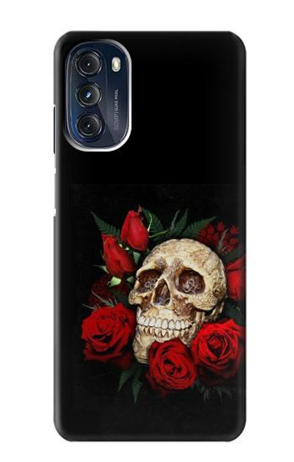 W3753 Dark Gothic Goth Skull Roses Hard Case and Leather Flip Case For Motorola Moto G 5G (2023)