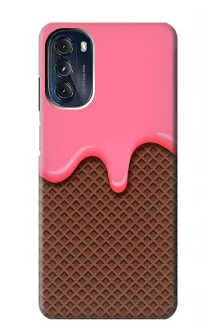 W3754 Strawberry Ice Cream Cone Hard Case and Leather Flip Case For Motorola Moto G 5G (2023)