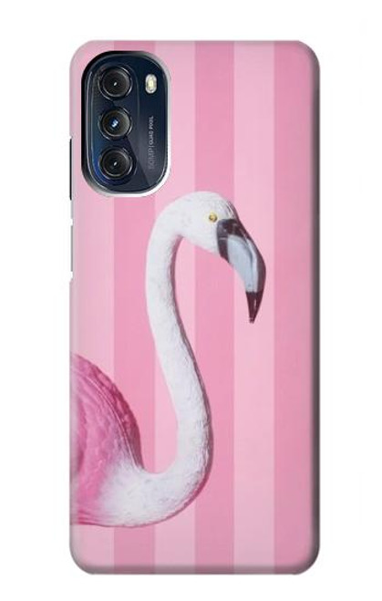 W3805 Flamingo Pink Pastel Hard Case and Leather Flip Case For Motorola Moto G 5G (2023)