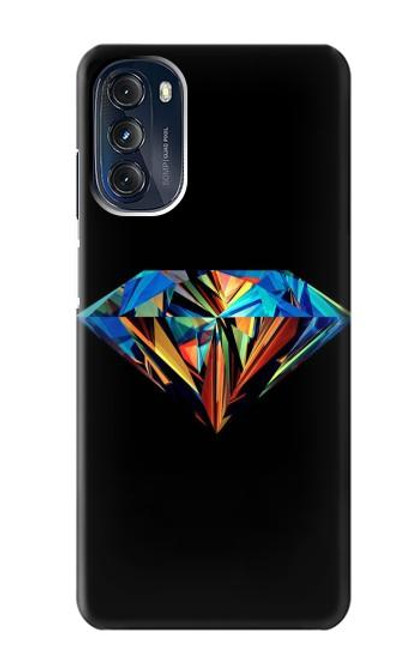 W3842 Abstract Colorful Diamond Hard Case and Leather Flip Case For Motorola Moto G 5G (2023)