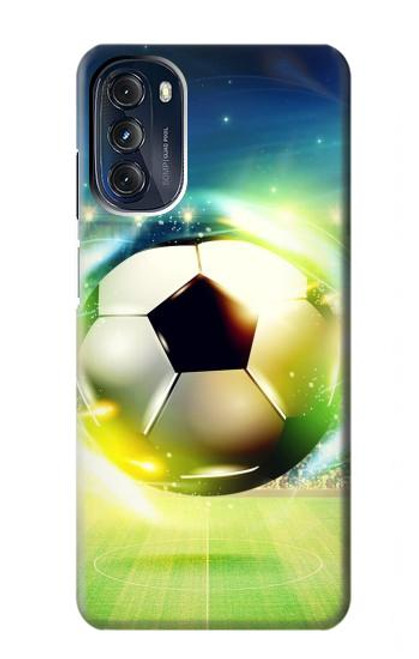 W3844 Glowing Football Soccer Ball Hard Case and Leather Flip Case For Motorola Moto G 5G (2023)