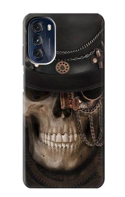 W3852 Steampunk Skull Hard Case and Leather Flip Case For Motorola Moto G 5G (2023)