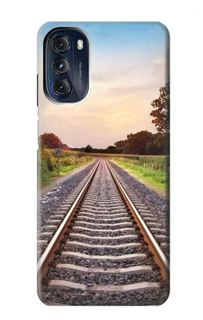 W3866 Railway Straight Train Track Hard Case and Leather Flip Case For Motorola Moto G 5G (2023)