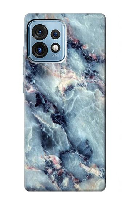 W2689 Blue Marble Texture Graphic Printed Hard Case and Leather Flip Case For Motorola Edge+ (2023), X40, X40 Pro, Edge 40 Pro