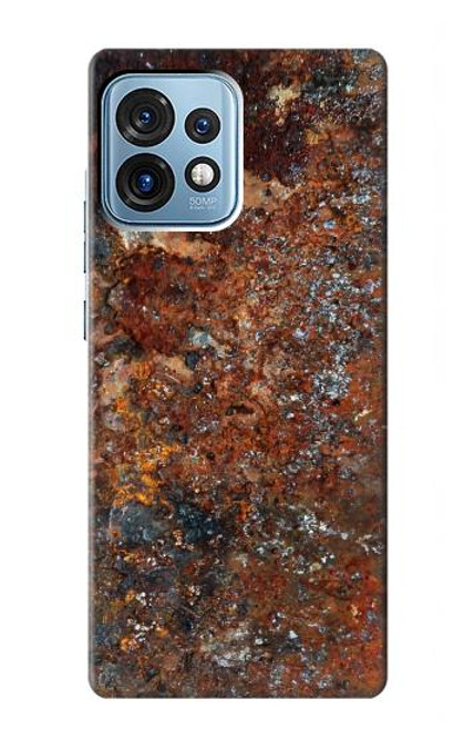 W2714 Rust Steel Texture Graphic Printed Hard Case and Leather Flip Case For Motorola Edge+ (2023), X40, X40 Pro, Edge 40 Pro