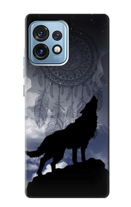 W3011 Dream Catcher Wolf Howling Hard Case and Leather Flip Case For Motorola Edge+ (2023), X40, X40 Pro, Edge 40 Pro