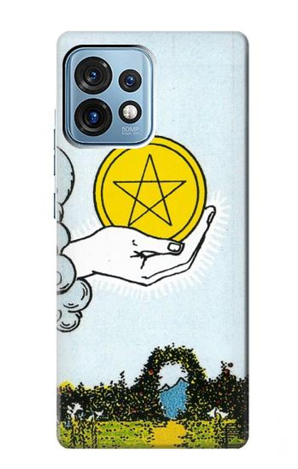 W3722 Tarot Card Ace of Pentacles Coins Hard Case and Leather Flip Case For Motorola Edge+ (2023), X40, X40 Pro, Edge 40 Pro